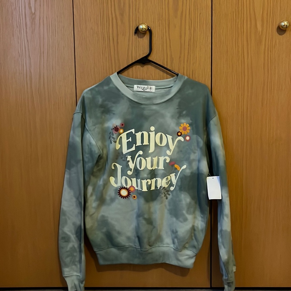 XS Sweater/Crewneck, Darkish green and white tie dye